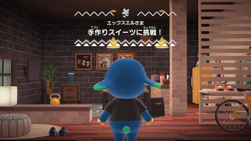 ゾウ住民エックスエル、あつ森ハピパラの別荘インテリア3