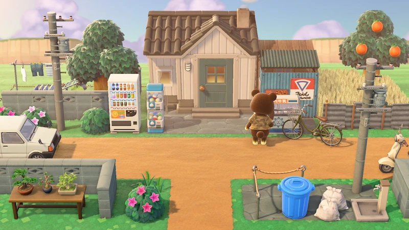 クマ住民ダイク、あつ森ハピパラの別荘コーディネート2