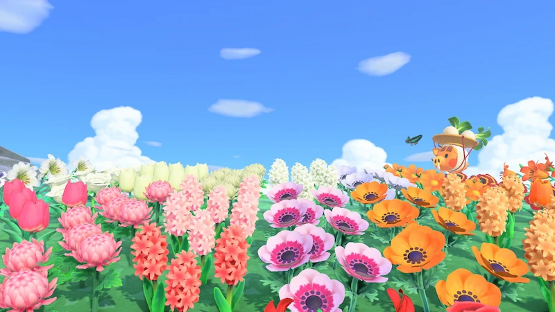 あつ森、花畑のウリちゃん